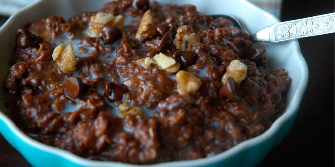 Papas de Aveia com Chocolate e Nozes