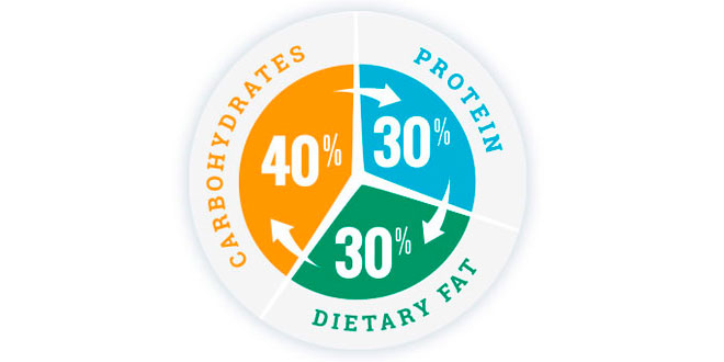 percentagens dieta zona