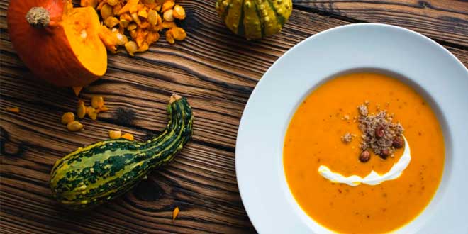 creme de abóboora com leite de coco