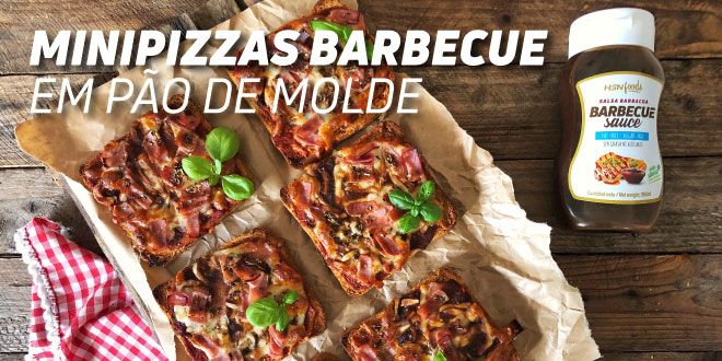 Minipizzas Barbecue em Pão de Molde Minipizzas Barbecue em Pão de Molde