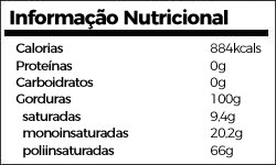 informação nutricional óleo linhaça