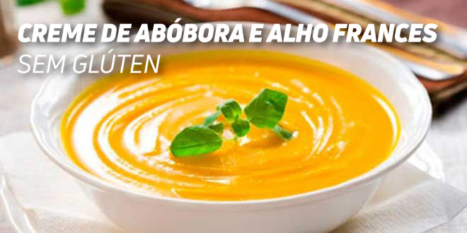 Creme de Abóbora e Alho Francês Sem Glúten Creme de Abóbora e Alho Francês Sem Glúten