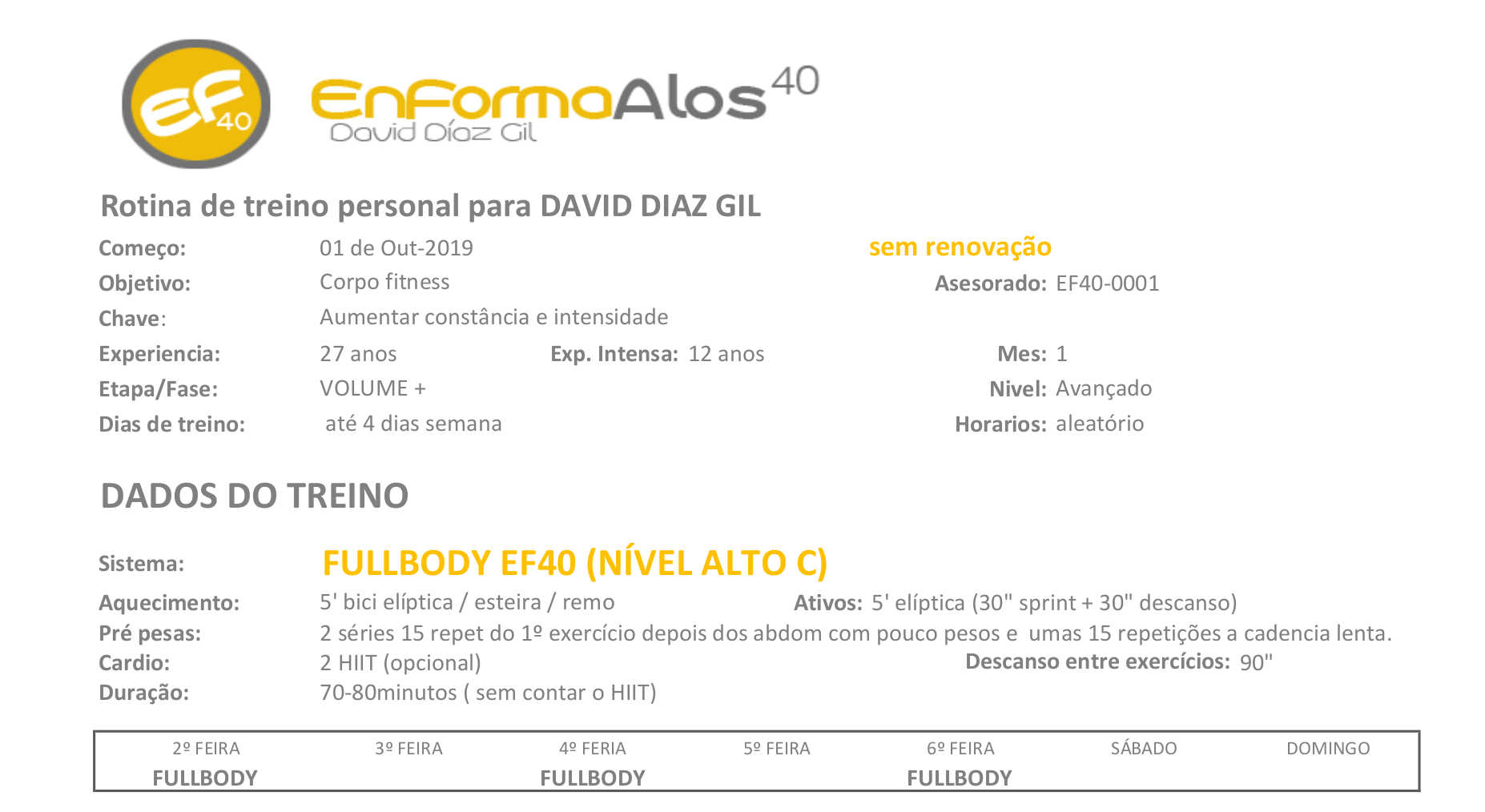 dados treino volume dados treino volume