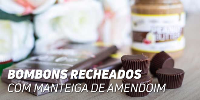 Bombons de Chocolate recheados de Manteiga de Amendoim Bombons de Chocolate recheados de Manteiga de Amendoim