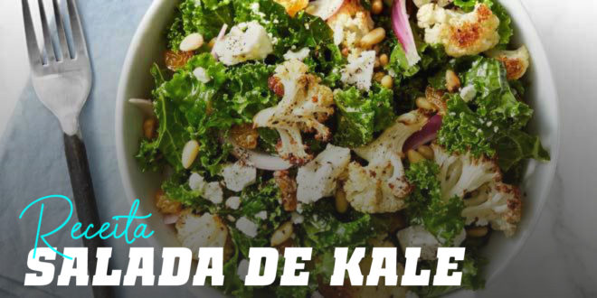 Salada de Kale com Couve-flor e Pinhões