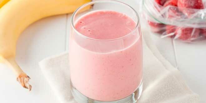 Batido de Banana e Morangos