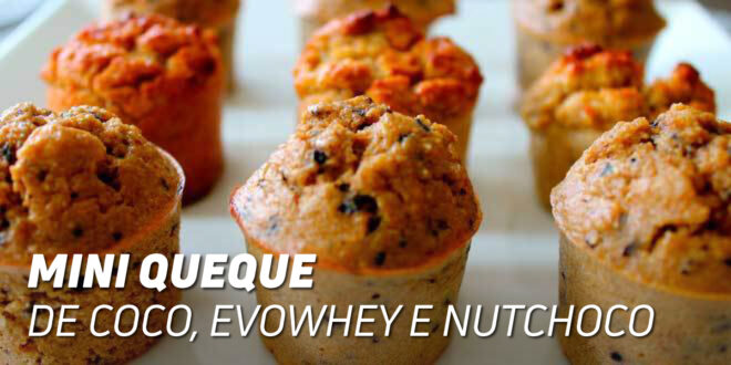 Mini Muffins de Coco, Evowhey e Nutella Proteica
