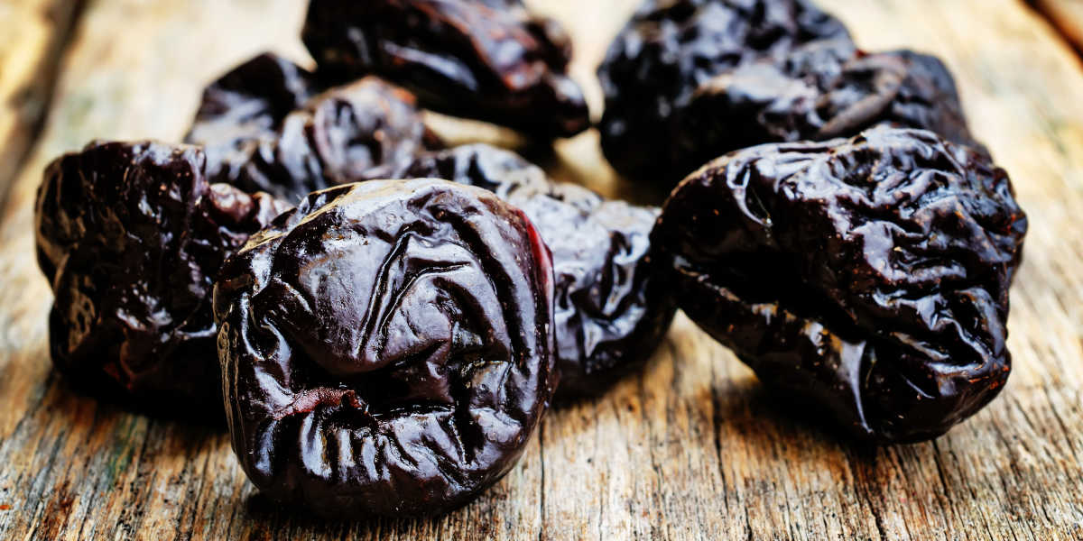 Ameixas, passas e damascos secos - potássio