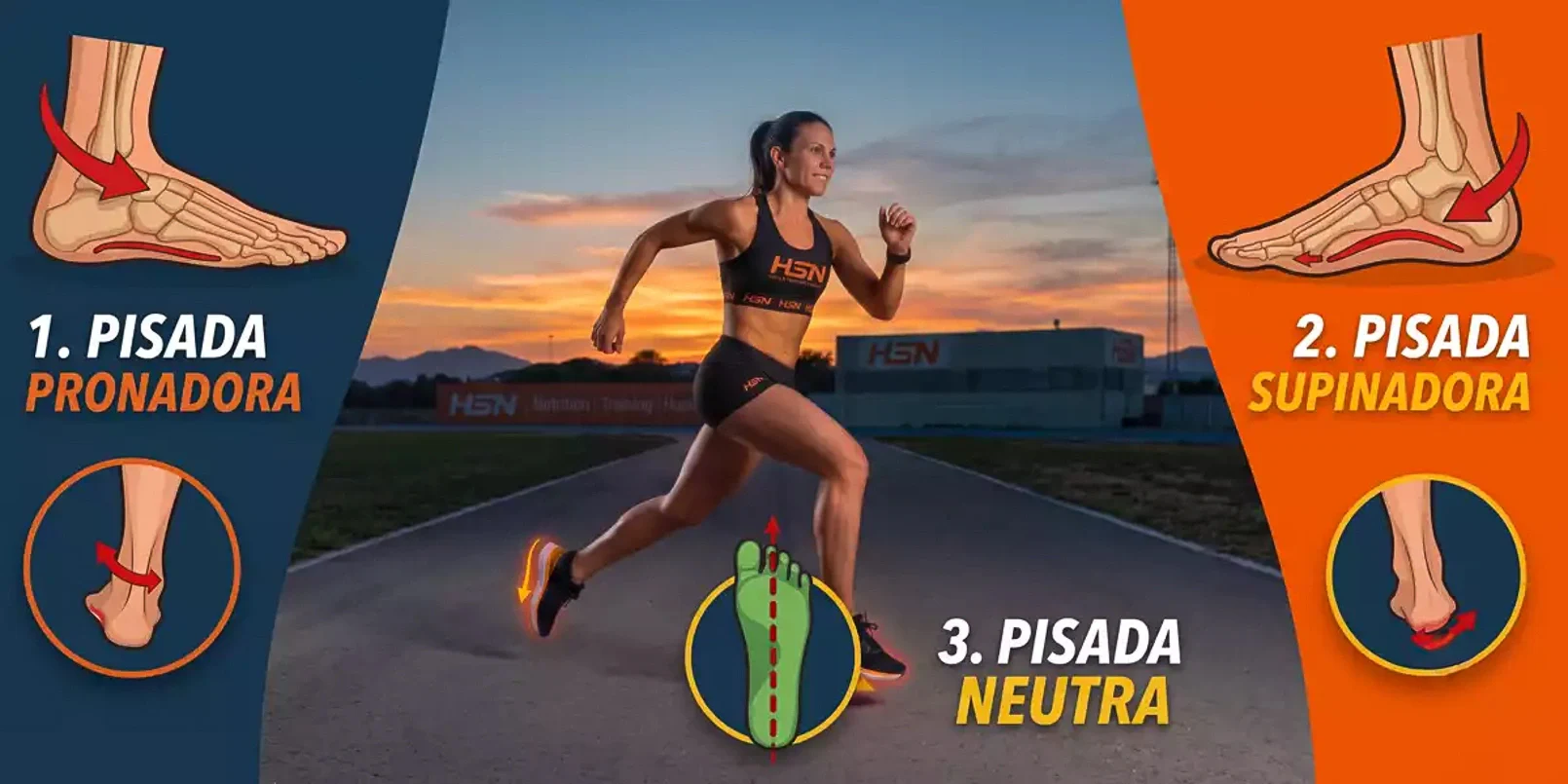 Quais são os tipos de passada na corrida?