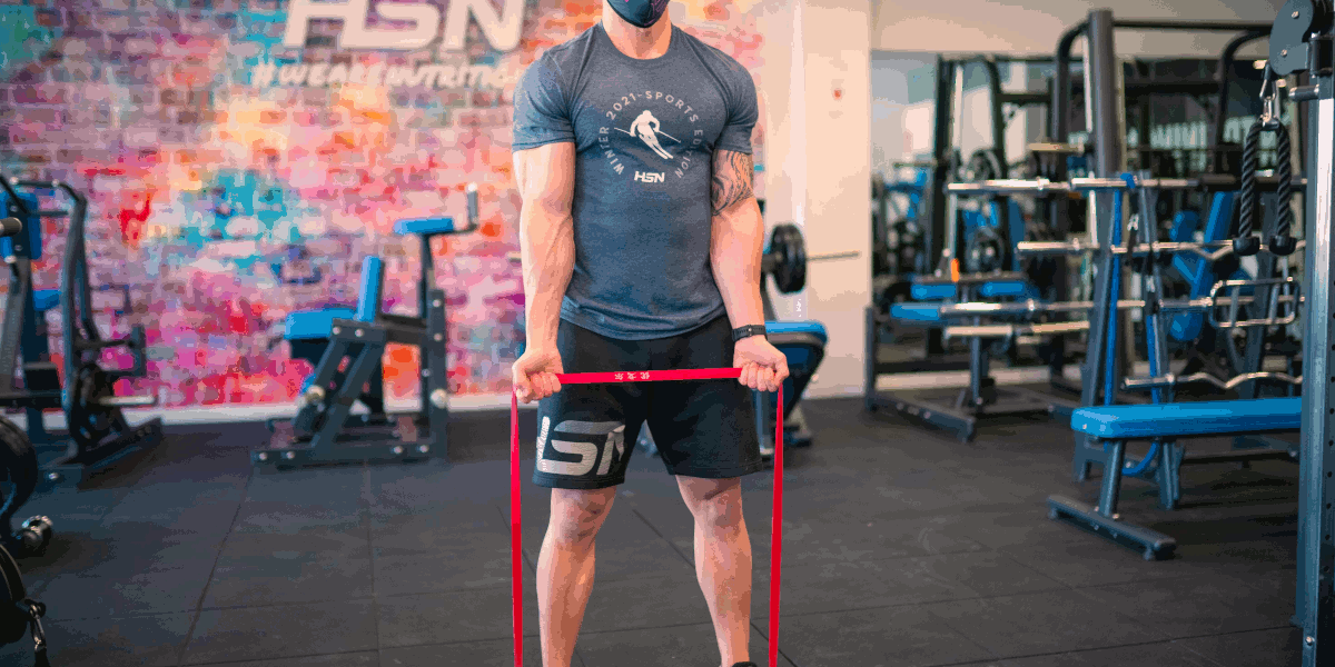 Band Biceps Curl com bandas elásticas