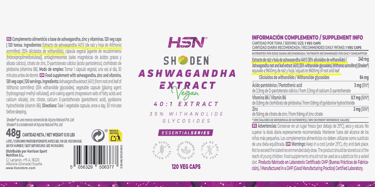 Etiqueta Ashwagandha Shoden® HSN EssentialSeries Etiqueta Ashwagandha Shoden® HSN EssentialSeries