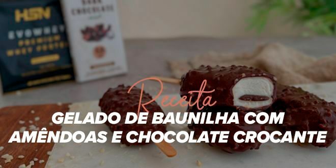 Gelado de Baunilha com Amêndoas e Chocolate Crocante