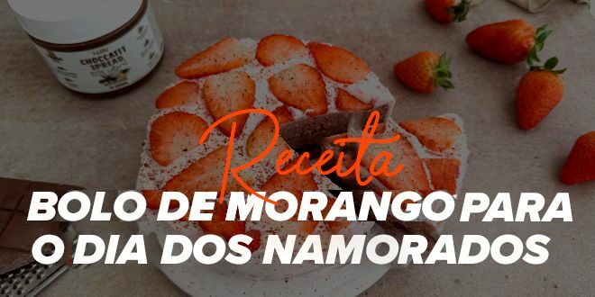 Bolo de Morangos para o Dia dos Namorados Bolo de Morangos para o Dia dos Namorados