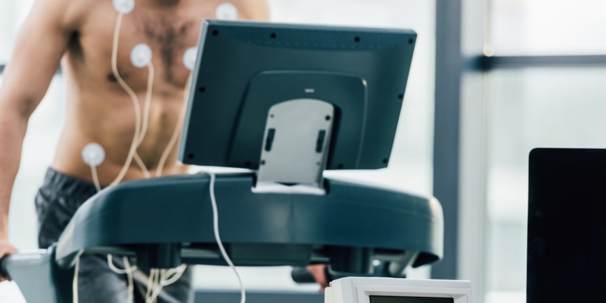 Atleta a realizar uma prova de esforço