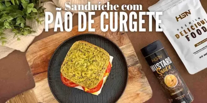 Sanduíche com pão de curgete Sanduíche com pão de curgete