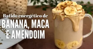 Batido energético de Banana, Maca e Amendoim