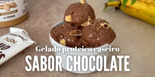 Gelado Proteico Caseiro de Chocolate