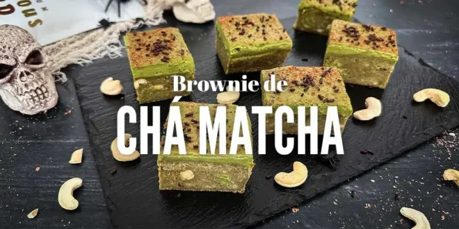 Brownie de Chá Matcha para o Halloween