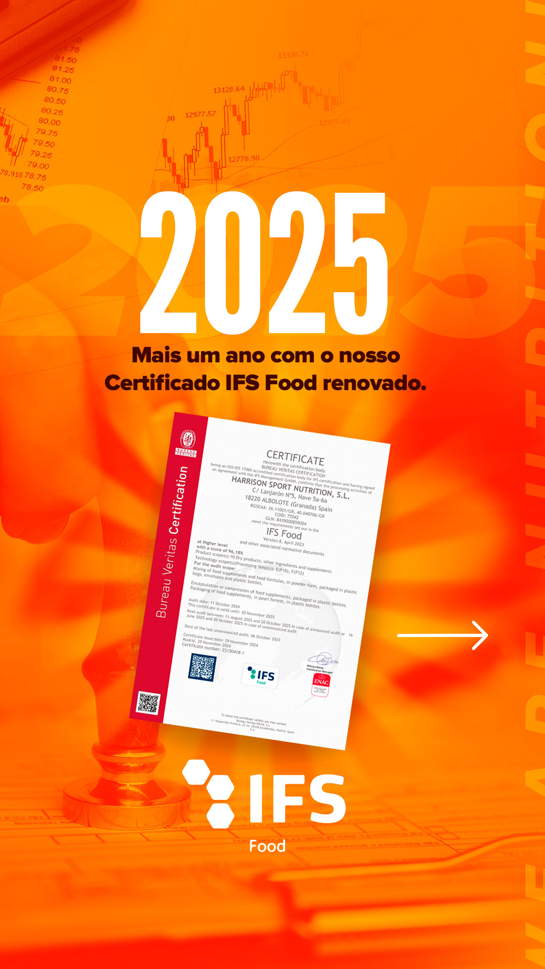 Info renovação IFS Food 2025 HSN