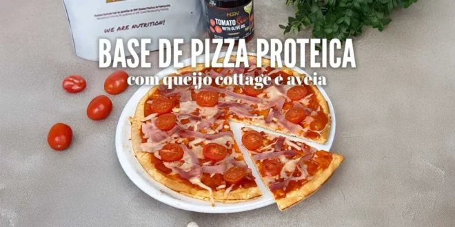 Base de pizza proteica com queijo cottage e aveia Base de pizza proteica com queijo cottage e aveia