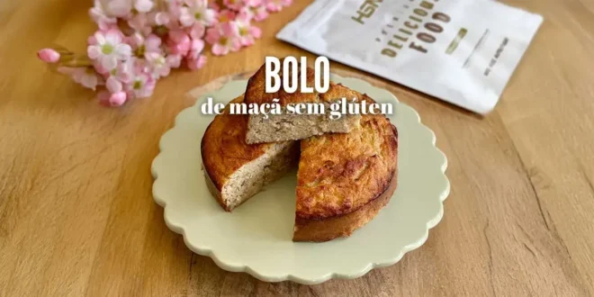 Bolo de maçã sem glúten Bolo de maçã sem glúten