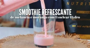Smoothie refrescante de melancia e morango com Evoclear Hydro