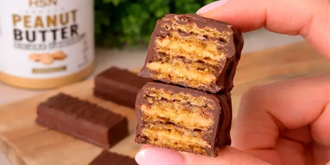 Chocolatinas sem açúcar recheadas com creme de amendoim