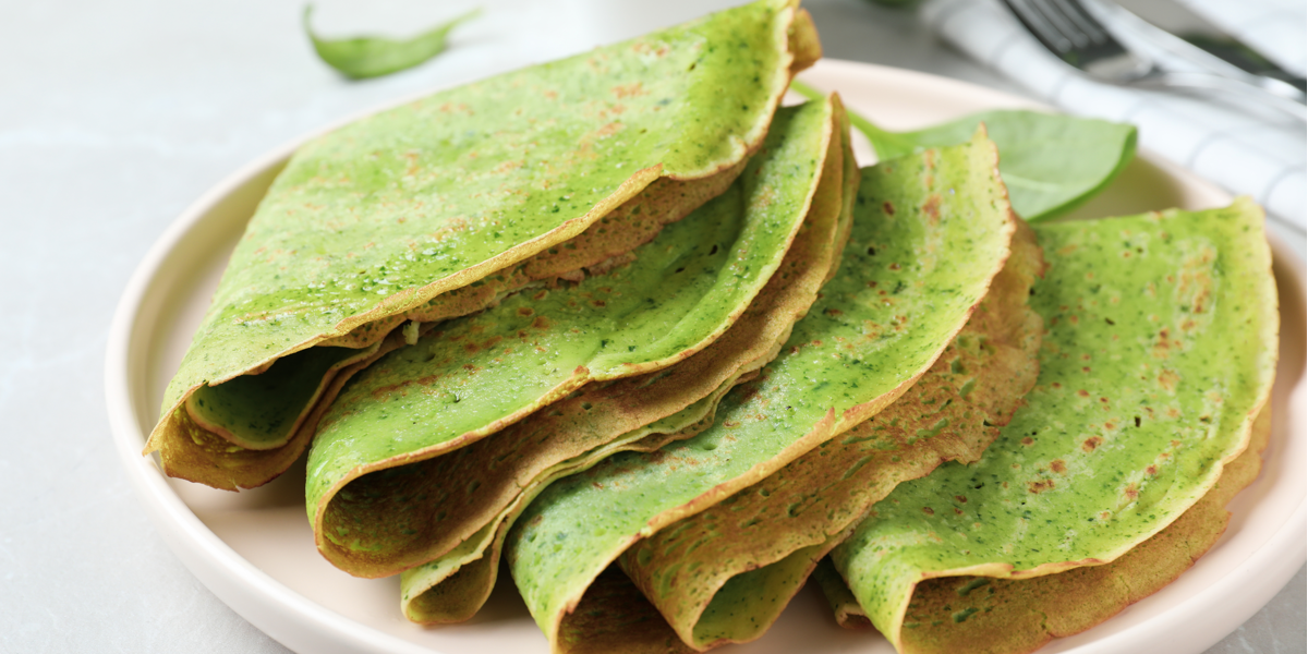 Panquecas de pequeno-almoço sem glúten com farinha de ervilha