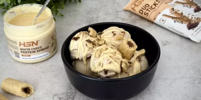 Bolas de Gelado de Chocolate Branco