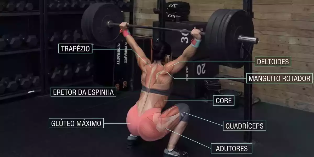 Que músculos trabalha o agachamento de arranque?