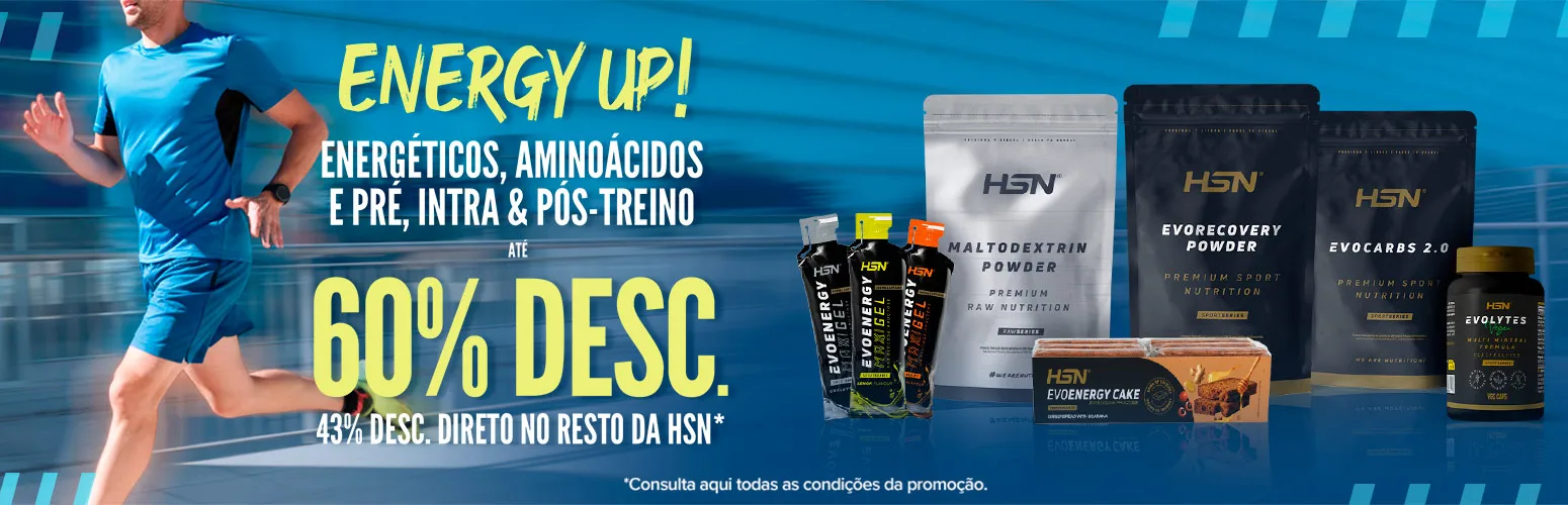 At&eacute; 60% Desc. em Energ&eacute;ticos, Amino&aacute;cidos e Pr&eacute;, Intra & P&oacute;s-Treino