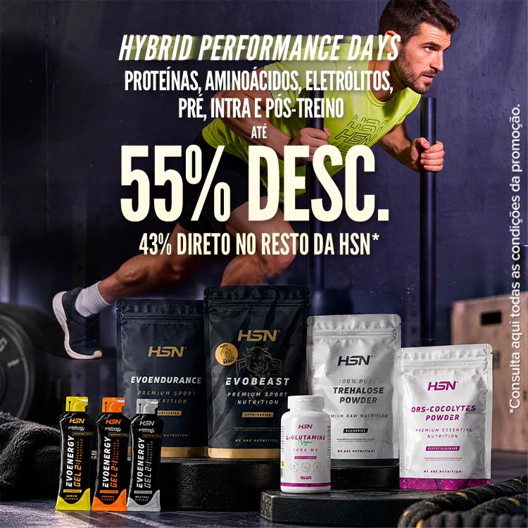 At&eacute; 55% Desc. em Prote&iacute;nas, Amino&aacute;cidos, Electr&oacute;litos, Pr&eacute;, Intra e P&oacute;s-Treino