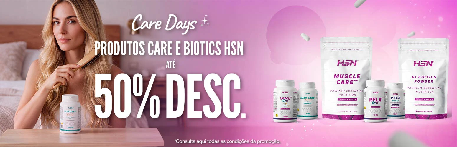 At&eacute; 50% Desc. em Produtos Care e Biotics HSN