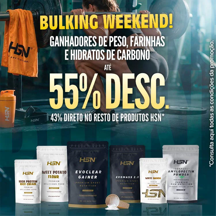At&eacute; 55% Desc. em Ganhadores de Peso, Farinhas e Hidratos de Carbono