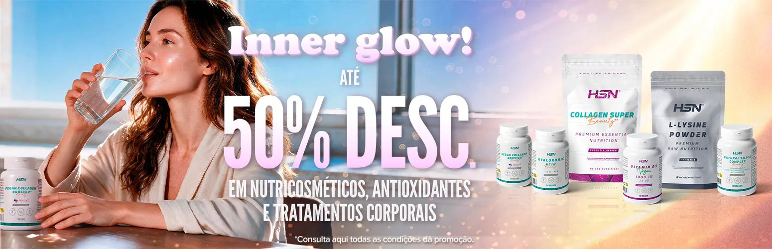 At&eacute; 50% Desc. em Nutricosm&eacute;ticos, Antioxidantes e Tratamentos Corporais