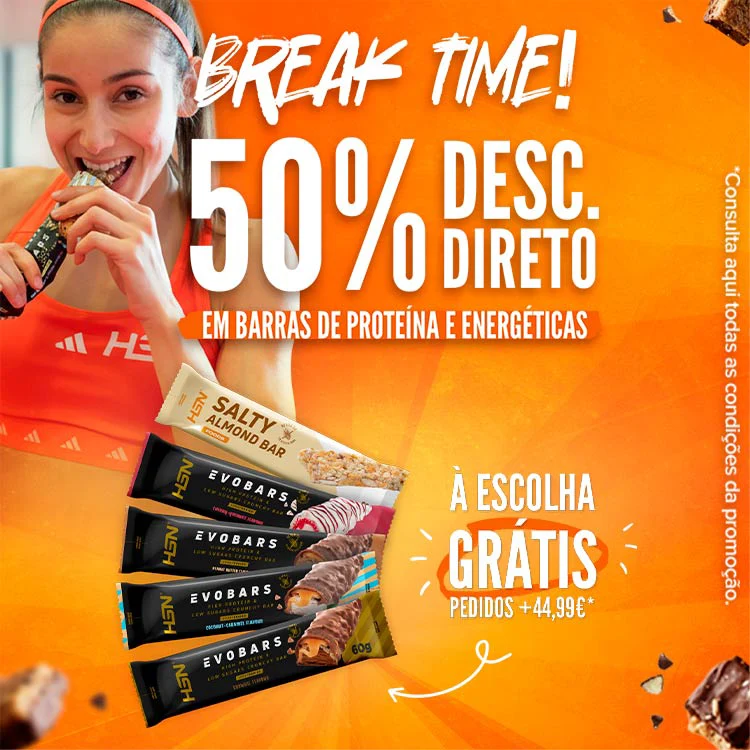 50% Desc. Direto em Barras de Prote&iacute;na e Energ&eacute;ticas