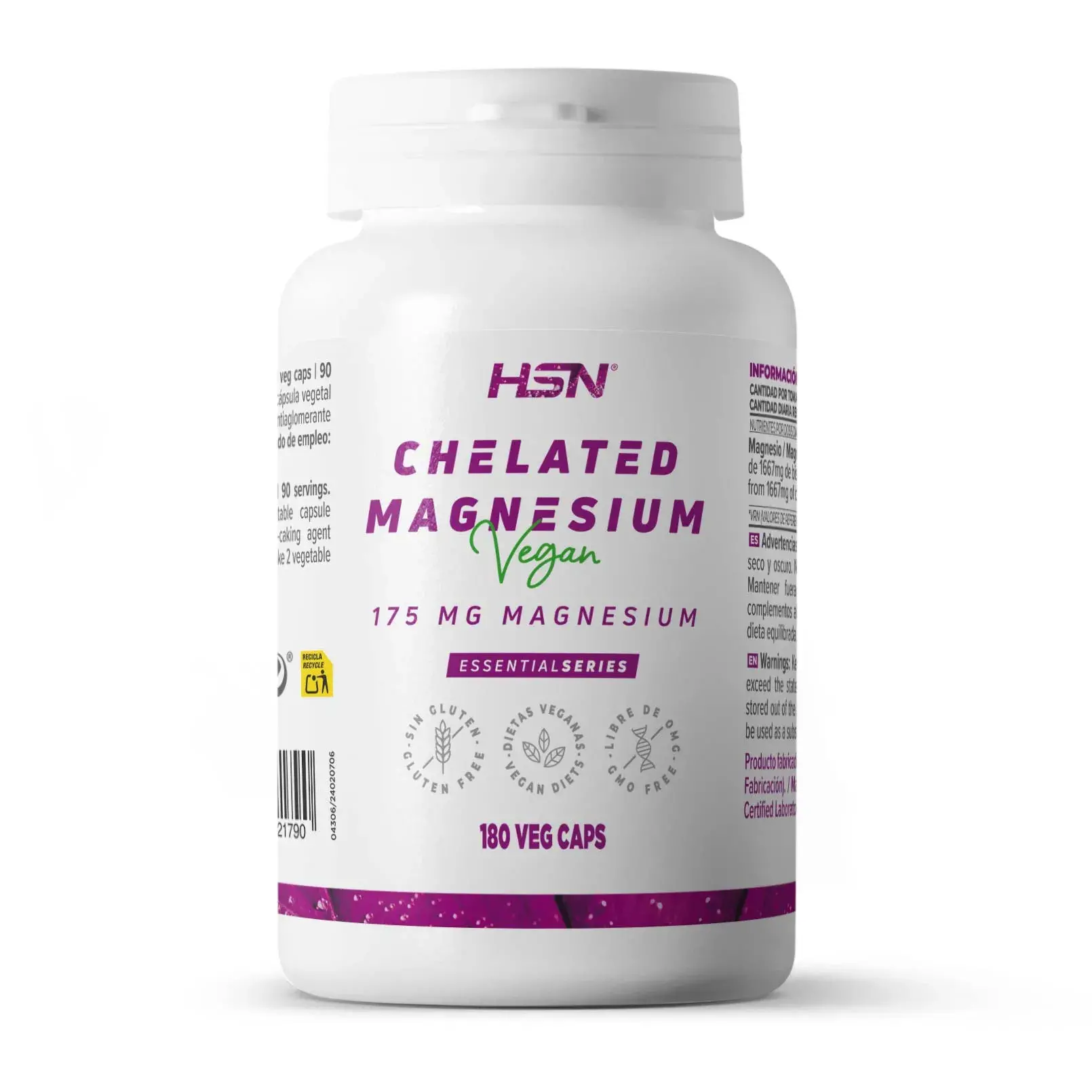 MAGNESIUM BISGLYCINATE (175mg MAGNESIUM) - 180 veg caps
