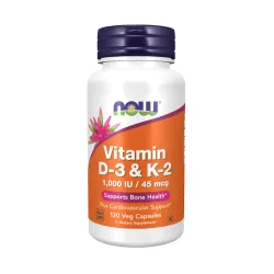 VITAMIN D3 + VITAMIN K2 1000IU/45mcg - 120 veg caps