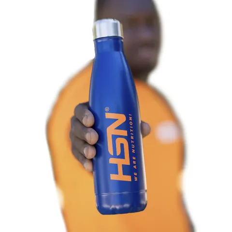 GARRAFA HSN WE ARE NUTRITION! AÇO INOXIDÁVEL 550ml AZUL MARINHO