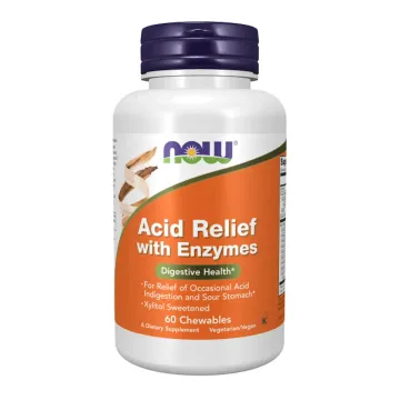 ACID RELIEF WITH ENZYMES - 60 chewable tablets