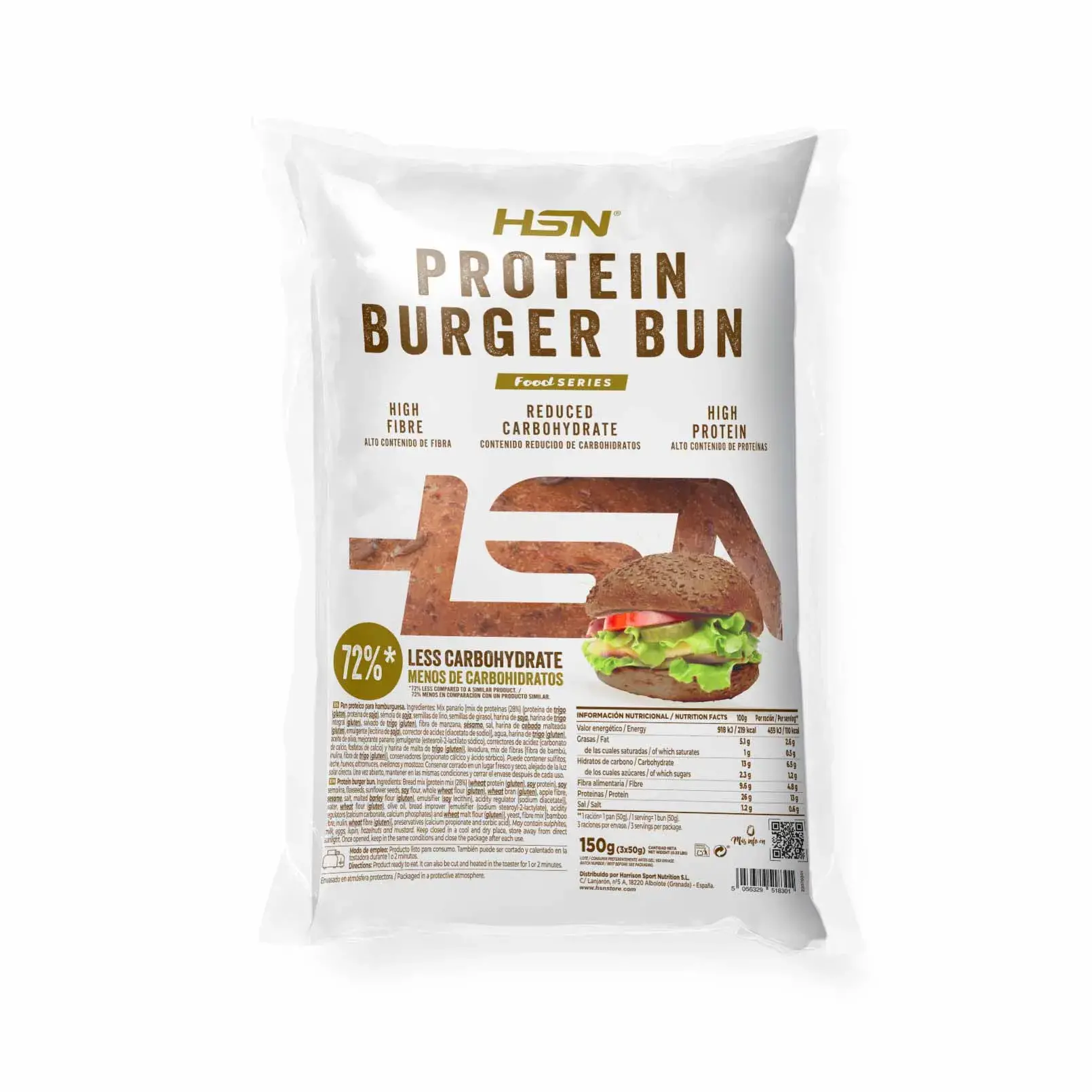 PÃO DE HAMBÚRGUER PROTEICO 3x50g