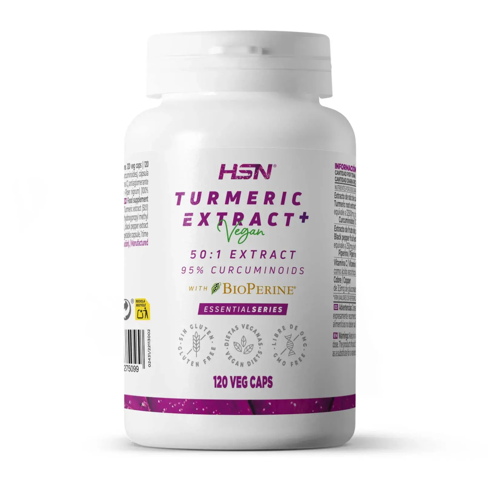 TURMERIC (50:1) EXTRACT 650mg + BioPerine® - 120 veg caps
