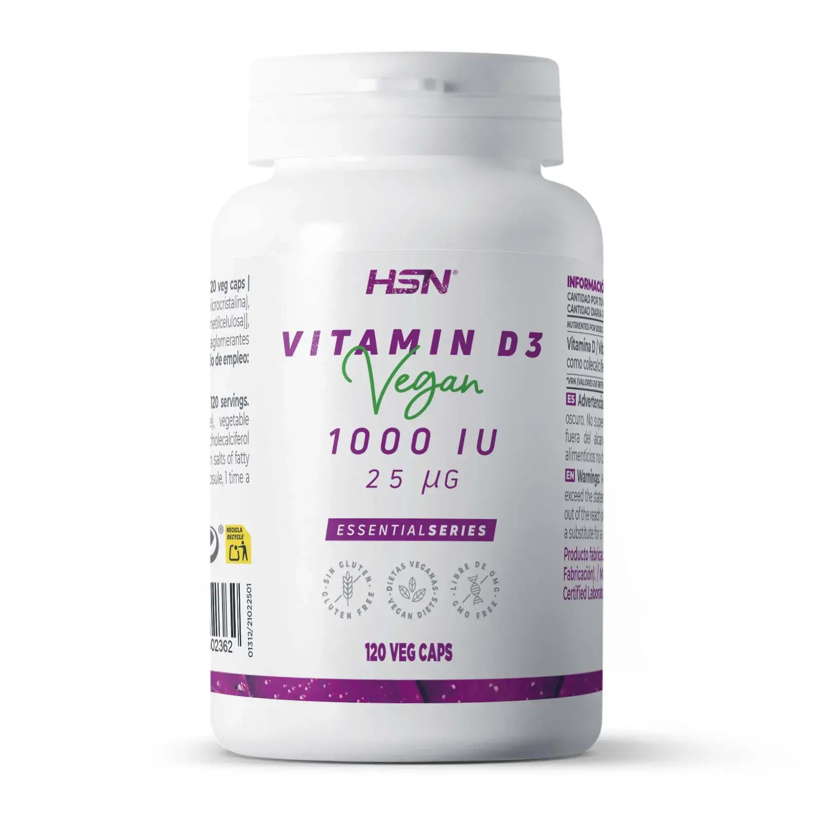 VEGAN VITAMIN D3 1000IU - 120 veg caps