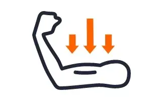 Diminuição da massa muscular.