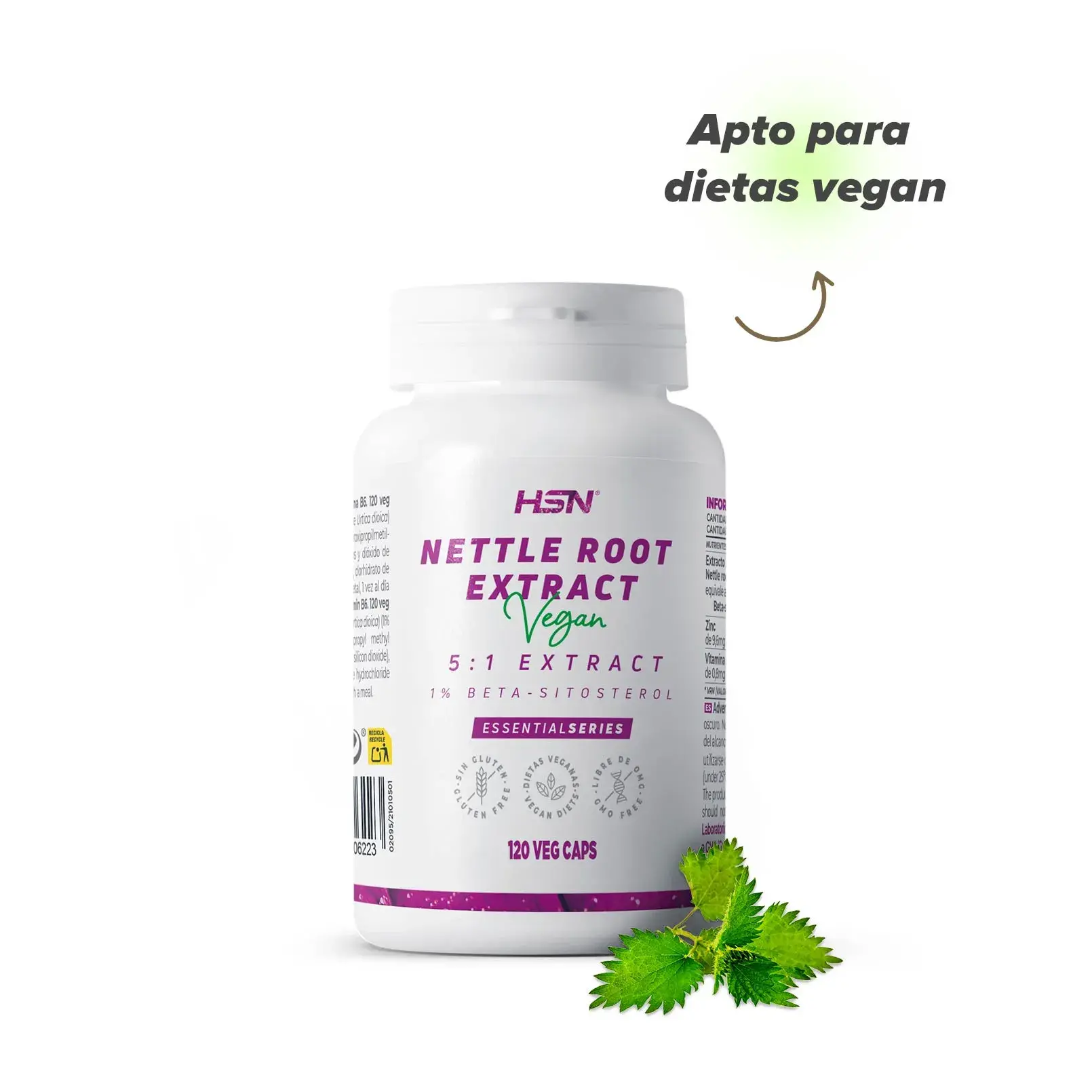 Extrato de raiz de urtiga com vitaminas e minerais